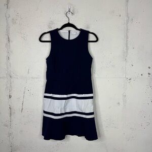 Tanya Taylor Lora Peplum Hem Mini Dress Contrast Paneling 6